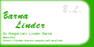 barna linder business card